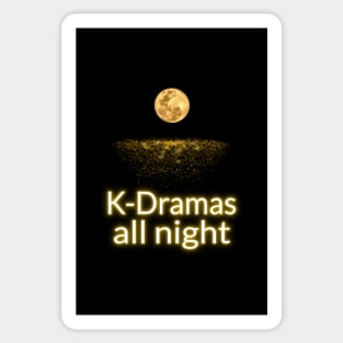 K-Dramas all night on moon and starry night Sticker